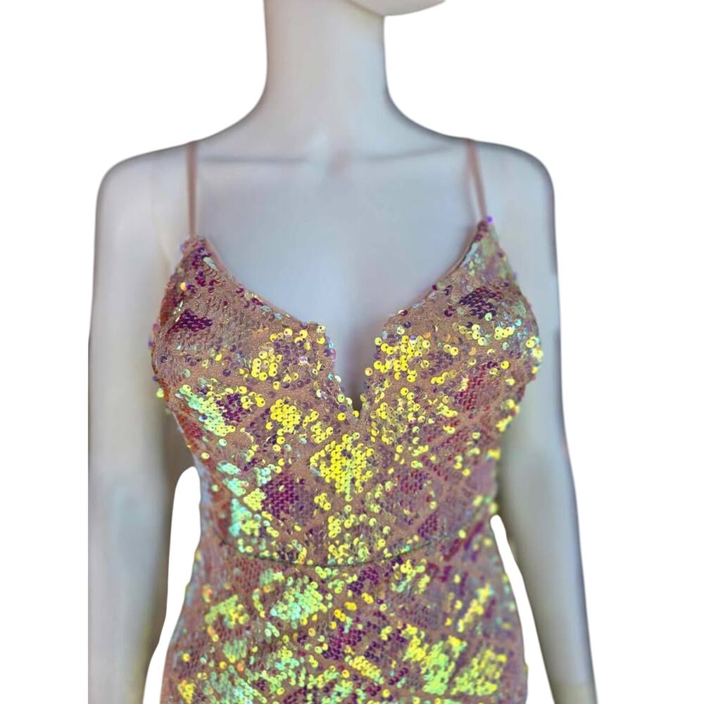 XS Pink Champagne Sequin Dress